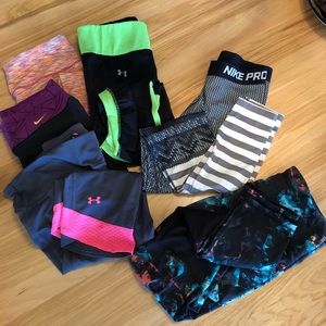 Under Armour , Nike and Old Navy leggings bundle.
